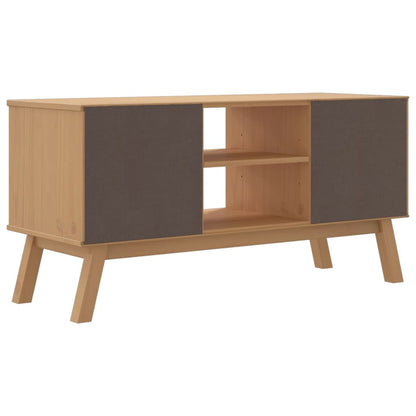 TV-Møbel Grå TV-benk Brun OLDEN 114x43x57 cm heltre furu