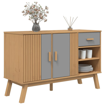 Skjenk Grå og Brun OLDEN 114x43x73,5 cm heltre furu
