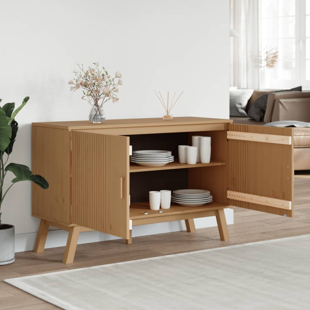Skjenk Brun OLDEN 114x43x73,5cm heltre furu