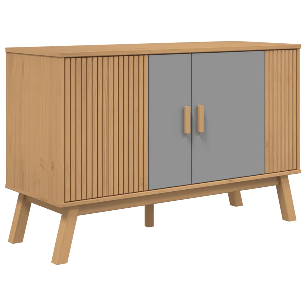 Skjenk Grå og Brun OLDEN 114x43x73,5 cm heltre furu