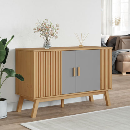 Skjenk Grå og Brun OLDEN 114x43x73,5 cm heltre furu