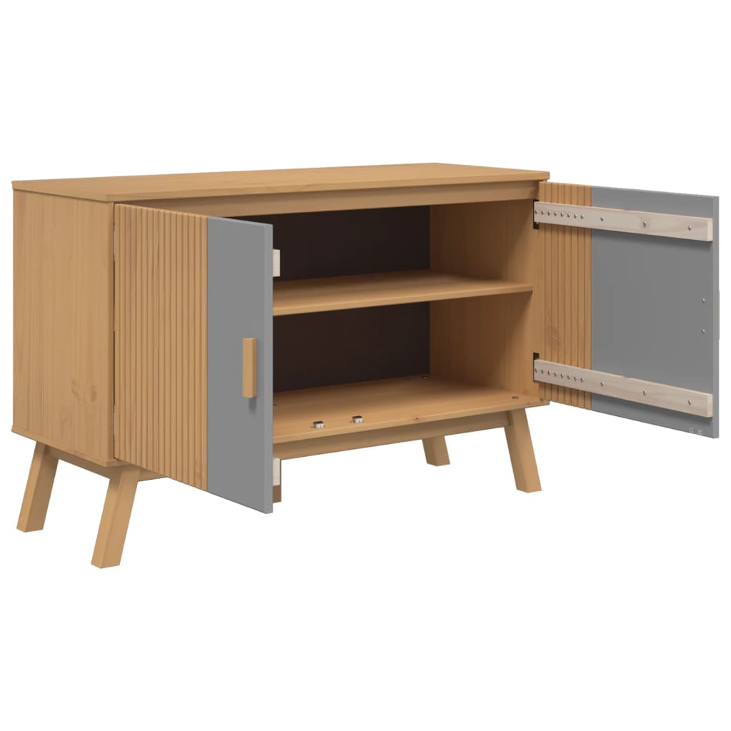 Skjenk Grå og Brun OLDEN 114x43x73,5 cm heltre furu