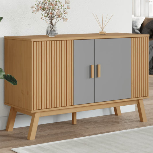 Skjenk Grå og Brun OLDEN 114x43x73,5 cm heltre furu