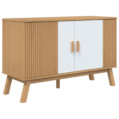 Skjenk Hvit og Brun OLDEN 114x43x73,5 cm heltre furu