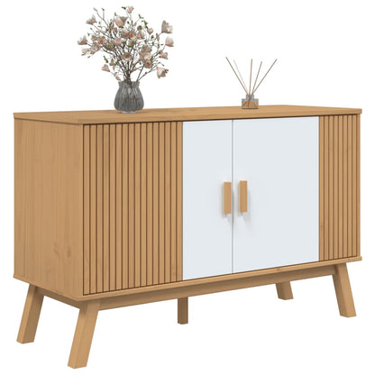 Skjenk Hvit og Brun OLDEN 114x43x73,5 cm heltre furu
