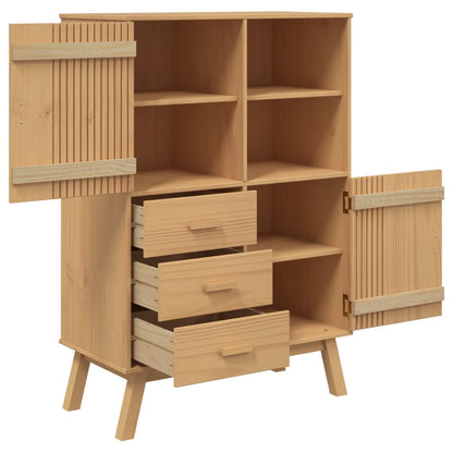 Skap Brun OLDEN 85x43x125 cm heltre furu
