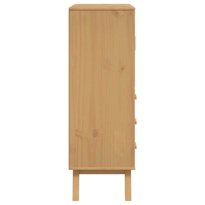 Skap Grå og Brun OLDEN 85x43x125 cm heltre furu