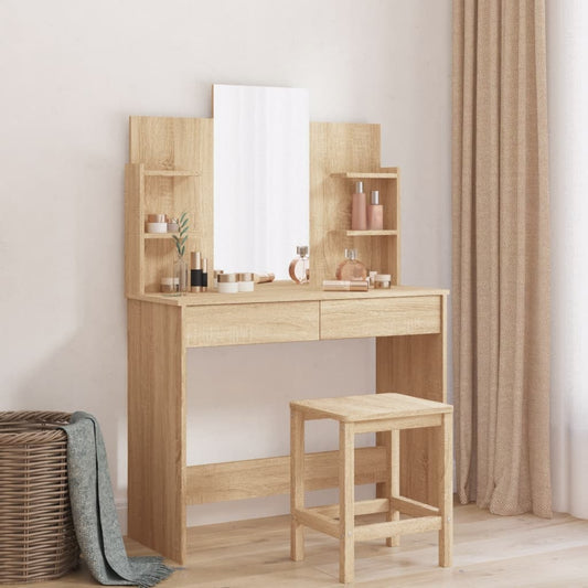 Sminkebord Sonoma Eik speil 96x39x142 cm