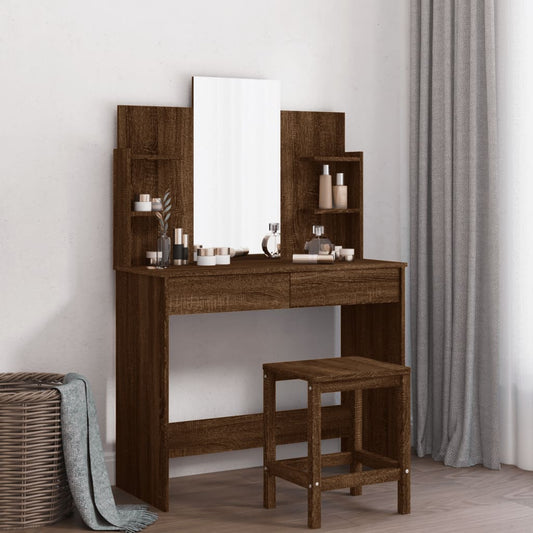 Sminkebord Svart speil 96x39x142 cm