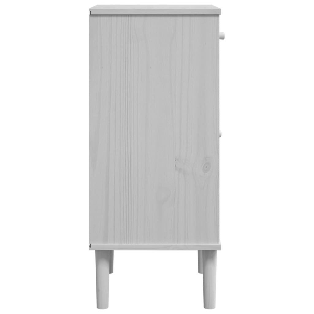 Nattbord Sengbord Hvit SENJA rotting utseende 40x35x80 cm heltre furu