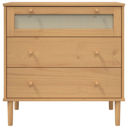 Kommode Brun heltre furu SENJA rotting-utseende Brun 80x40x80 cm