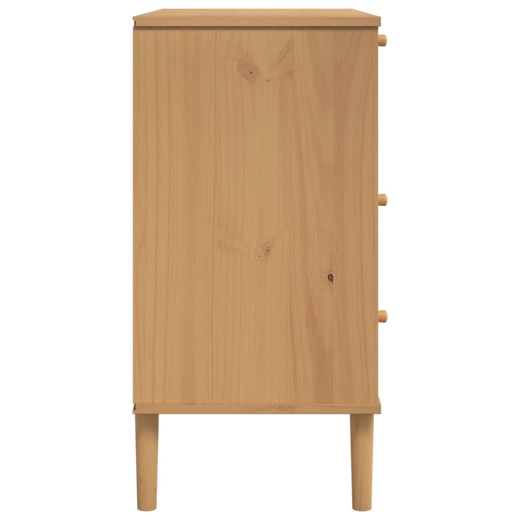 Kommode Brun heltre furu SENJA rotting-utseende Brun 80x40x80 cm
