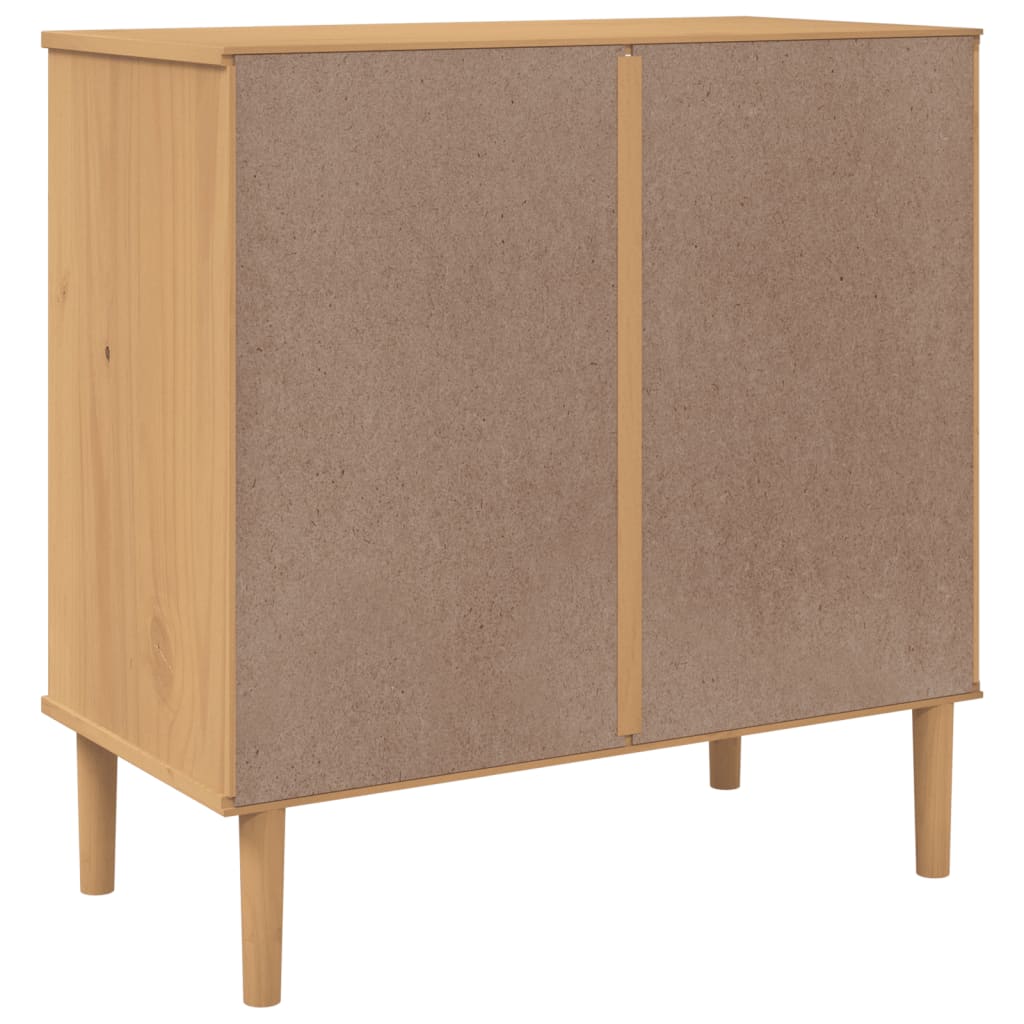 Kommode Brun heltre furu SENJA rotting-utseende Brun 80x40x80 cm