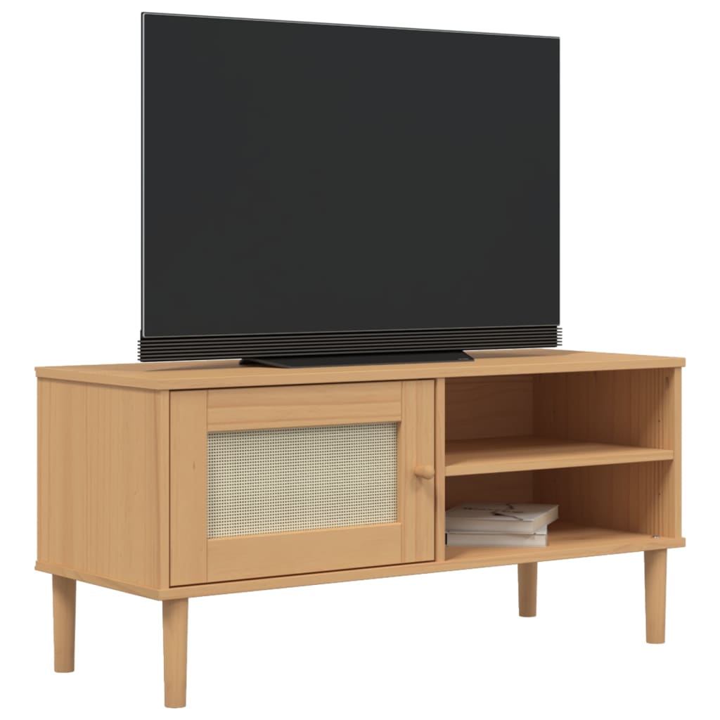 TV-Møbel Brun TV-benk SENJA rotting-utseende 106x40x49 cm heltre furu