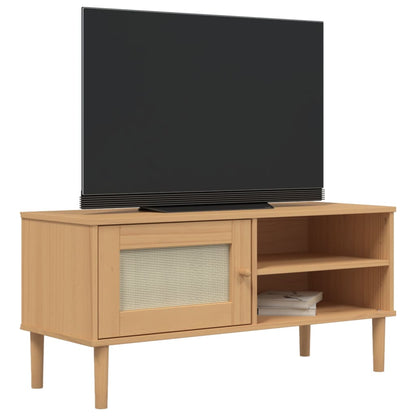 TV-Møbel Brun TV-benk SENJA rotting-utseende 106x40x49 cm heltre furu