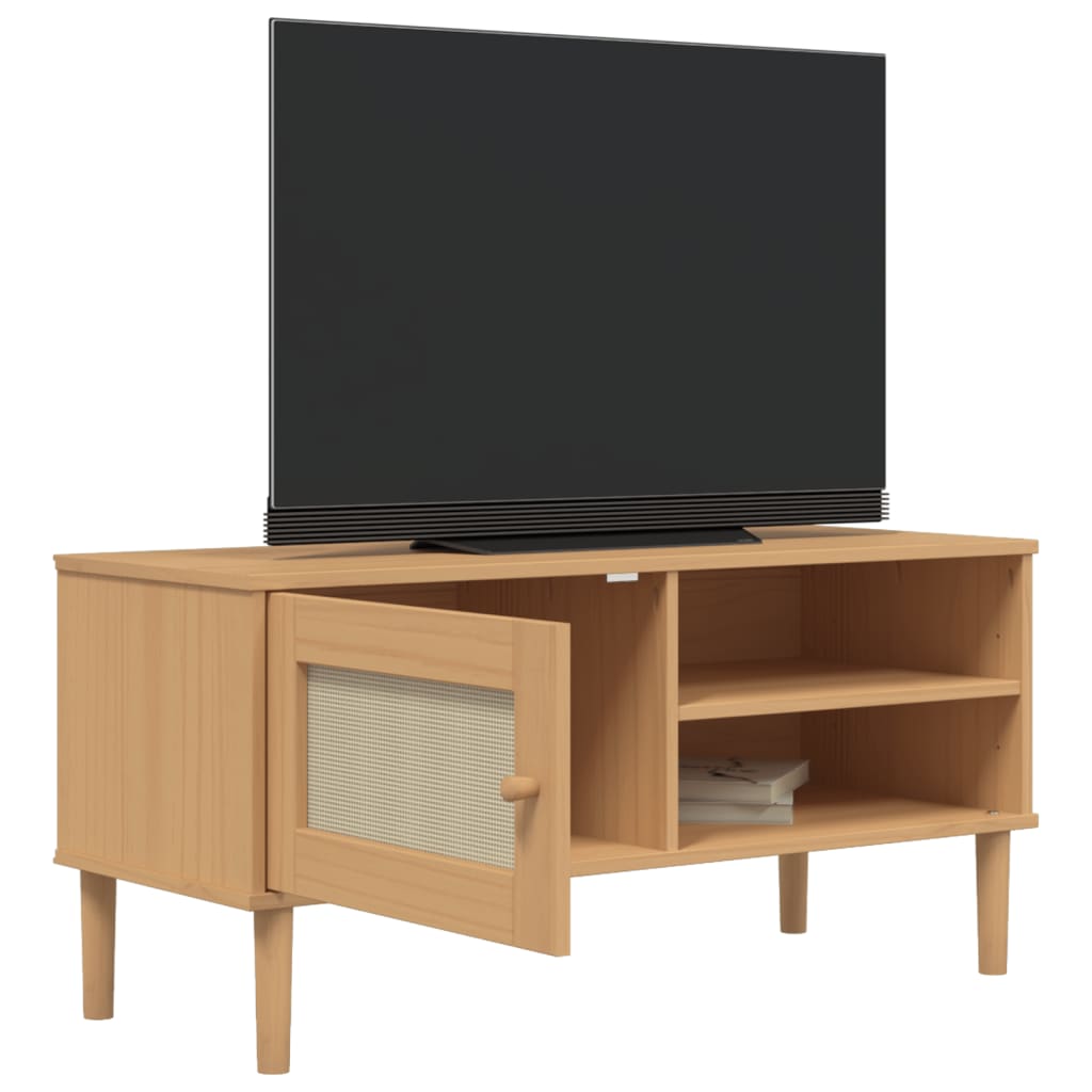 TV-Møbel Brun TV-benk SENJA rotting-utseende 106x40x49 cm heltre furu