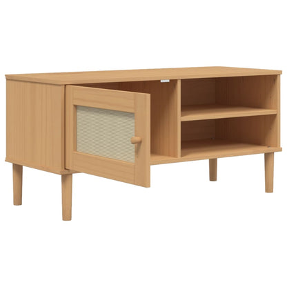 TV-Møbel Brun TV-benk SENJA rotting-utseende 106x40x49 cm heltre furu
