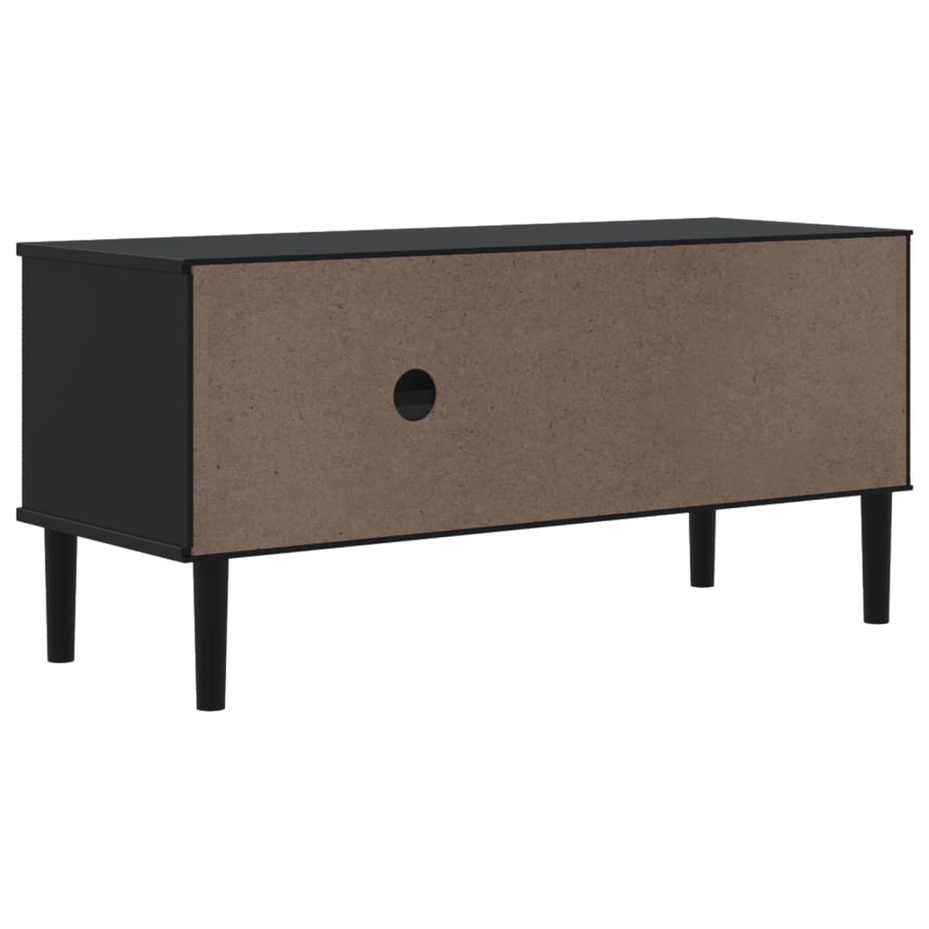 TV-Møbel Svart TV-benk SENJA rotting-utseende 106x40x49cm cm heltre furu