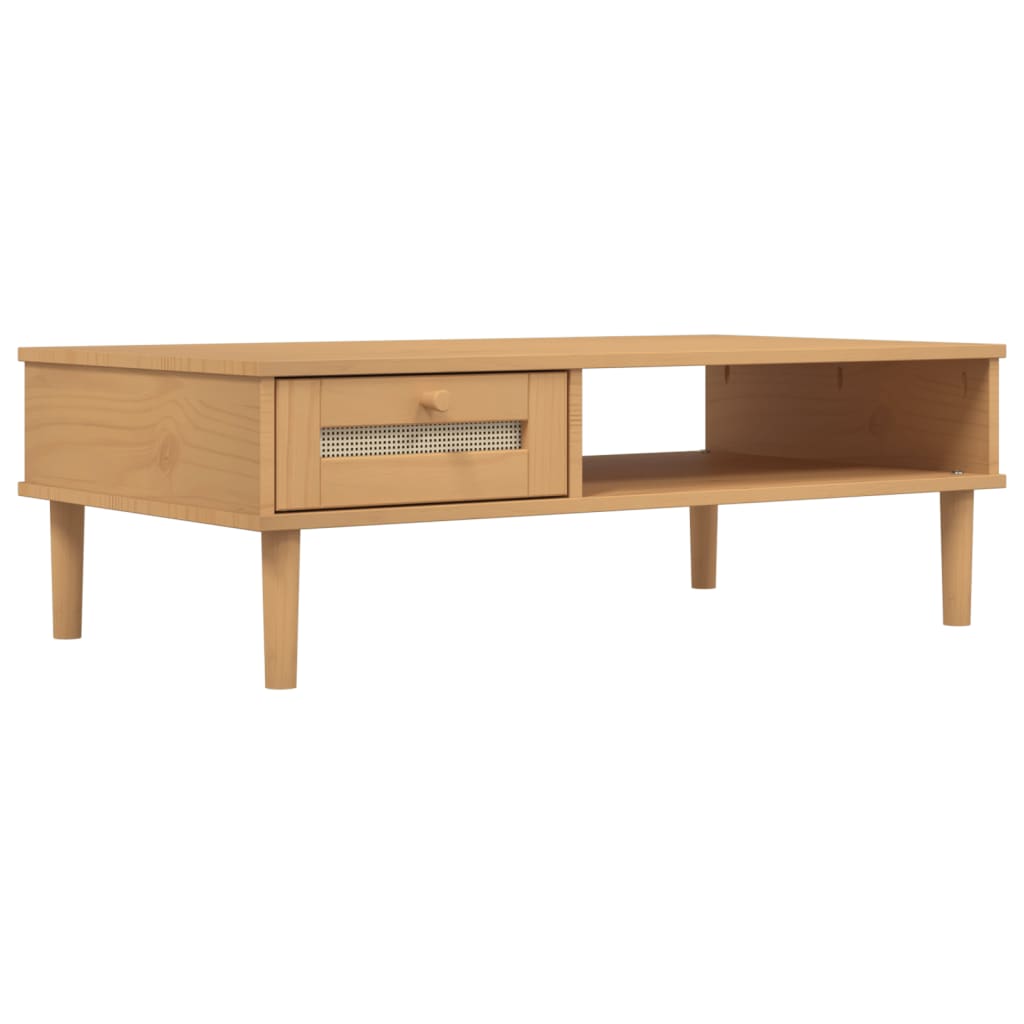 Salongbord Sofabord Tre Heltre SENJA rotting-utseende Brun 100x55x33 cm