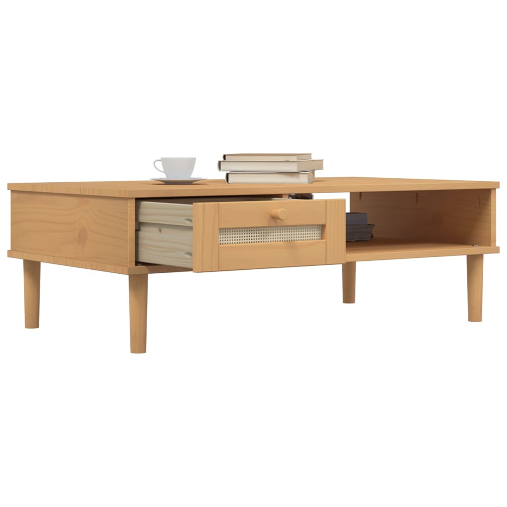Salongbord Sofabord Tre Heltre SENJA rotting-utseende Brun 100x55x33 cm