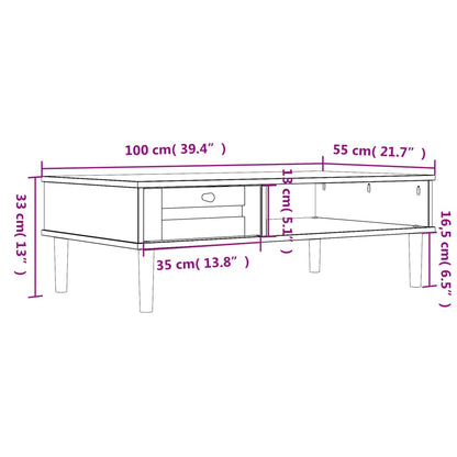 Salongbord Sofabord Tre Heltre SENJA rotting-utseende Brun 100x55x33 cm