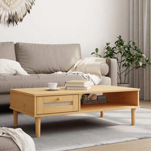 Salongbord Sofabord Tre Heltre SENJA rotting-utseende Brun 100x55x33 cm
