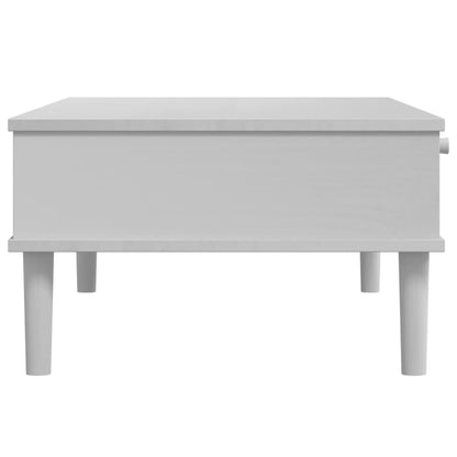 Salongbord Sofabord Hvit SENJA rotting-utseende 100x55x33 cm heltre