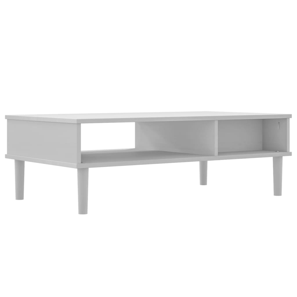 Salongbord Sofabord Hvit SENJA rotting-utseende 100x55x33 cm heltre