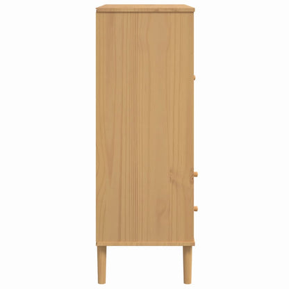 Skjenk Tre SENJA rotting utseende Brun 90x40x112 cm heltre furu