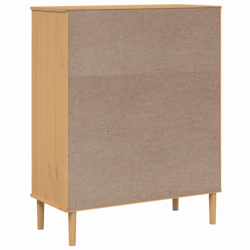 Skjenk Tre SENJA rotting utseende Brun 90x40x112 cm heltre furu