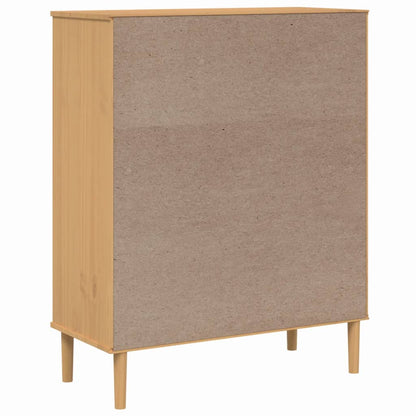 Skjenk Tre SENJA rotting utseende Brun 90x40x112 cm heltre furu
