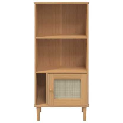 Bokhylle Brun SENJA 60x35x130 cm heltre furu