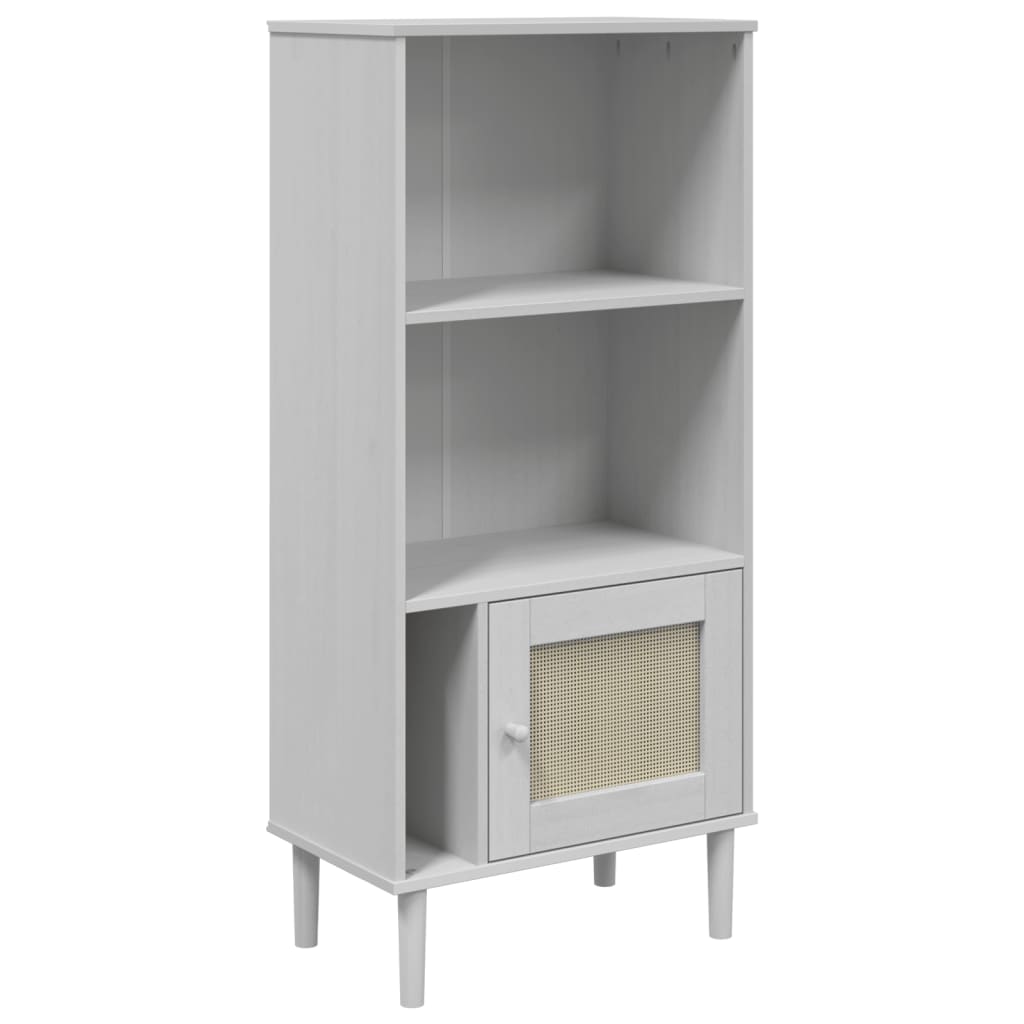 Bokhylle Hvit SENJA 60x35x130 cm heltre furu