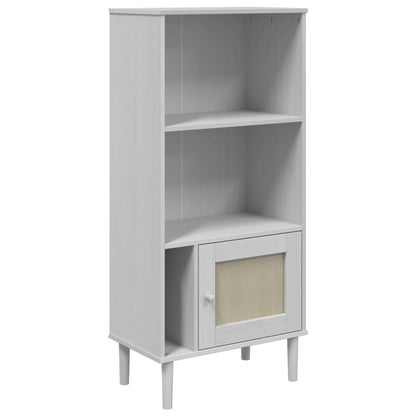 Bokhylle Hvit SENJA 60x35x130 cm heltre furu