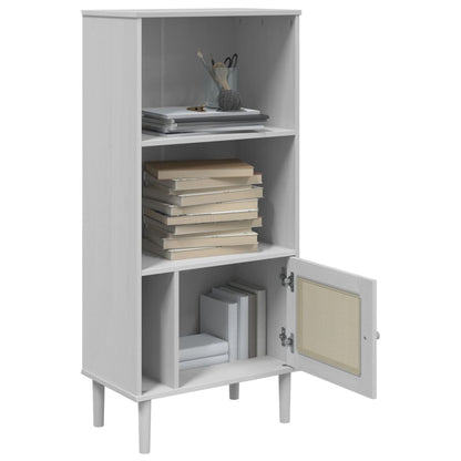 Bokhylle Hvit SENJA 60x35x130 cm heltre furu
