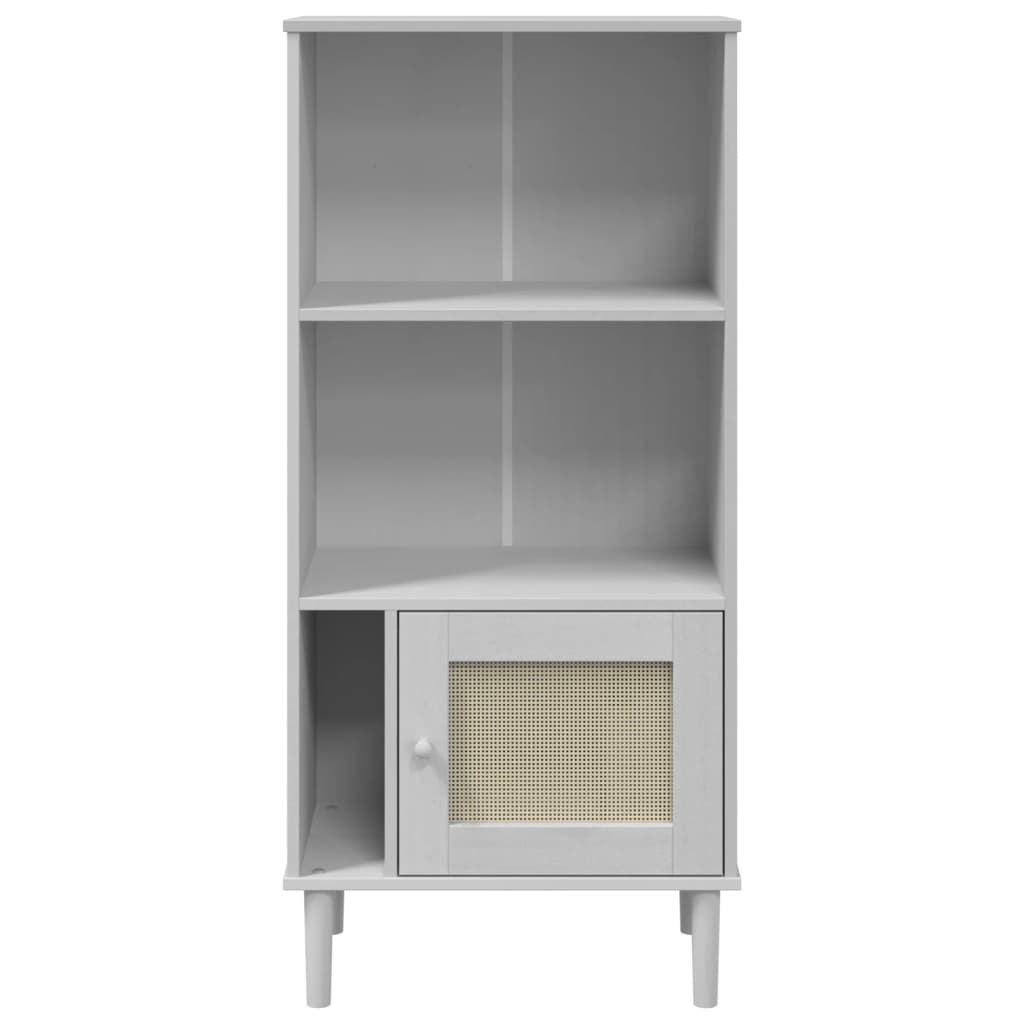 Bokhylle Hvit SENJA 60x35x130 cm heltre furu