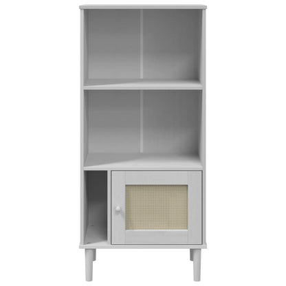 Bokhylle Hvit SENJA 60x35x130 cm heltre furu