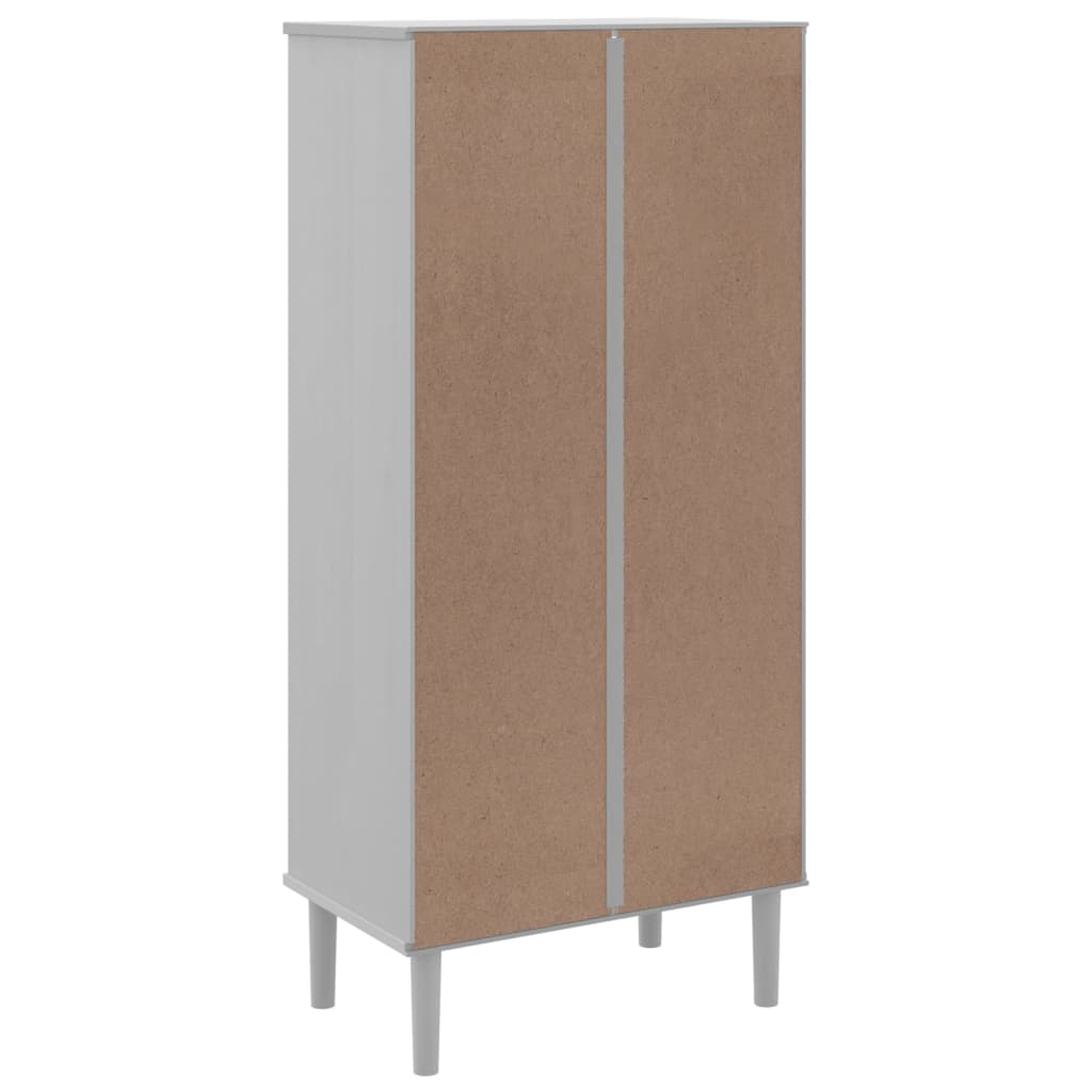 Bokhylle Hvit SENJA 60x35x130 cm heltre furu