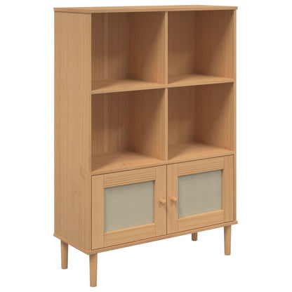 Bokhylle Brun SENJA 90x35x130 cm heltre furu