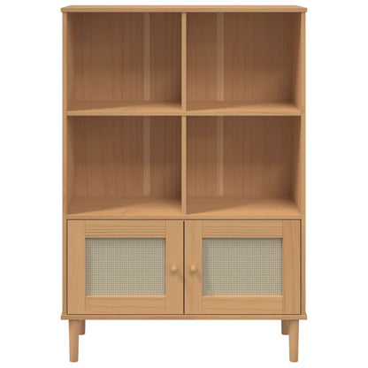Bokhylle Brun SENJA 90x35x130 cm heltre furu