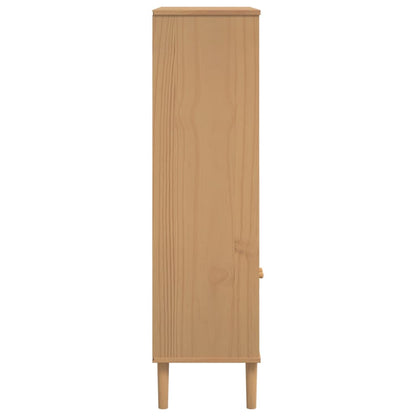 Bokhylle Brun SENJA 90x35x130 cm heltre furu