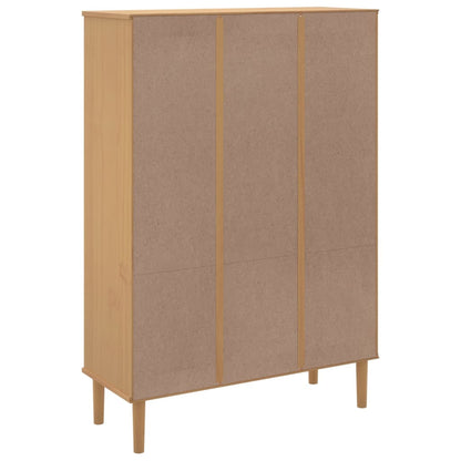 Bokhylle Brun SENJA 90x35x130 cm heltre furu