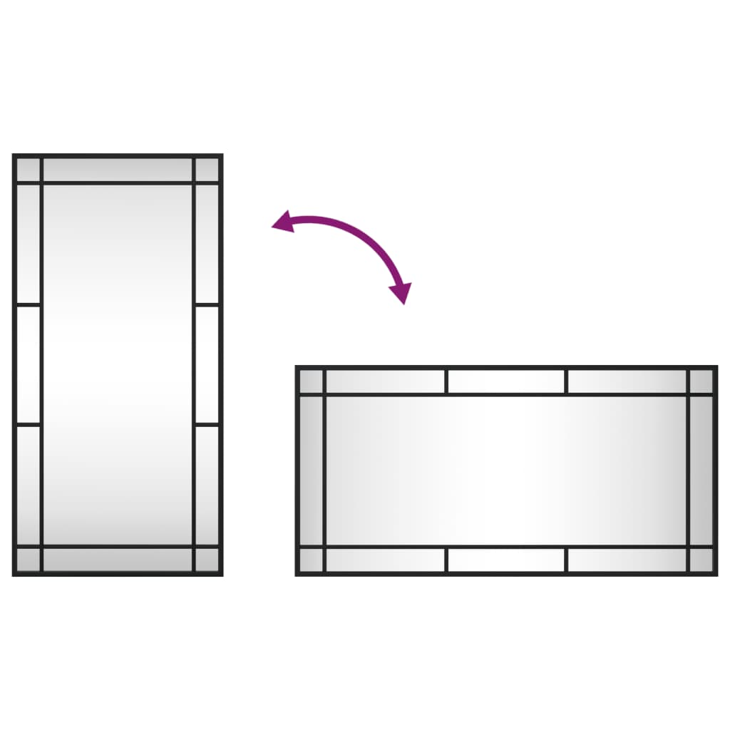 Veggspeil Svart 40x80 cm rektangel jern