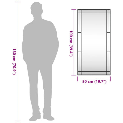 Veggspeil Svart 50x100 cm rektangel jern