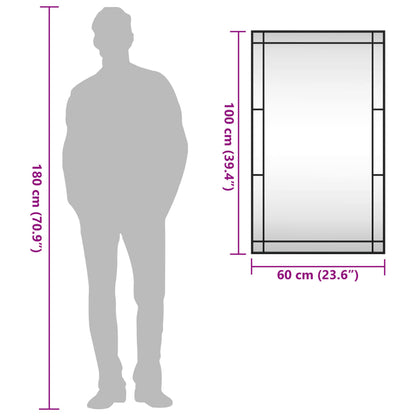 Veggspeil Svart 60x100 cm rektangel jern