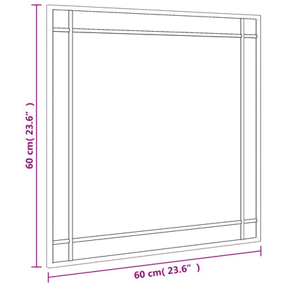 Veggspeil Svart 60x60 cm rektangel jern