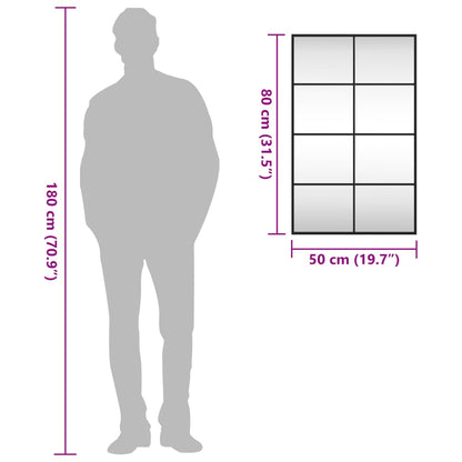 Veggspeil svart 50x80 cm rektangel jern