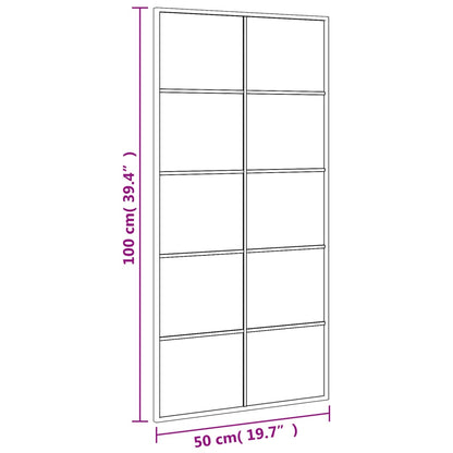 Veggspeil Svart 50x100 cm rektangel jern