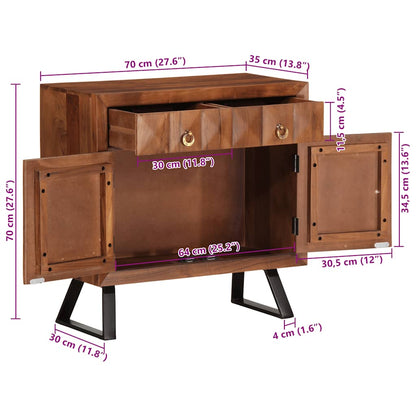 Kommode Honningbrun 70x35x70 cm heltre akasie
