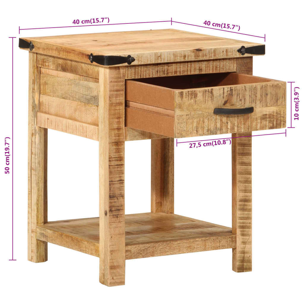 Nattbord Sengbord Tre heltre mangotre 40x40x50 cm